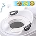 Potty Training Seat for Toddlers Toilet Seat Kids Potty Trainer Seats with Soft Cushion Handles for Round Oval Toilets Double Anti-Slip Design and Splash Guard for Boys and Girls (White)