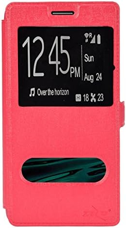 For LG V10 - Flip Window Phone Case w/ TPU Inside - Hot Pink