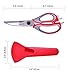 Stainless Steel Kitchen Scissors For Meats, Herbs, Vegetables & Pastries | Multifunctional Scissors with Protective Case, Nut Cracker & Bottle Opener | Gray & Red Kitchen Scissors by Boxiki Kitchen