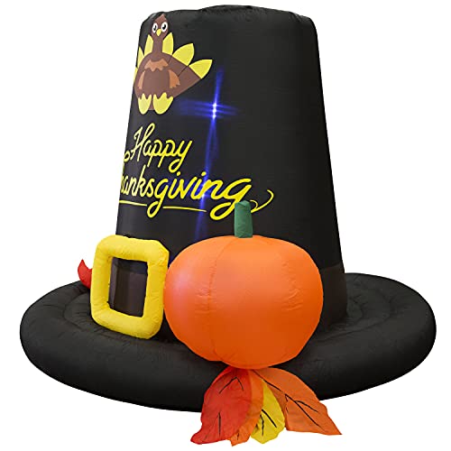 Holidayana Thanksgiving Pilgrim Hat Inflatable 6 Ft Tall Thanksgiving
