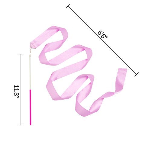 image for PAMASE 16 Packs Kids Dancing Gymnastics Ribbons - 6'6