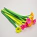 10 Pcs Cute Novelty Design Cartoon Silicone Flower Grass-blade Ballpoint Pens, 0.38mm Black Ink Gel Ink Pens, Narcissus Creative Stationery Gift