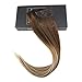 Sunny Invisible Hair Extensions Crown Human Hair Ombre Brown Mix Blonde Fish Line Wire One Piece Clip in Real Human Hair Extensions 80g 18Inch