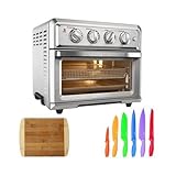 Cuisinart Convection Toaster Oven Air Fryer with Light, Silver (TOA-60) Advantage 12-Piece Knife Set & Home Basics Two Tone Bamboo Cutting Board