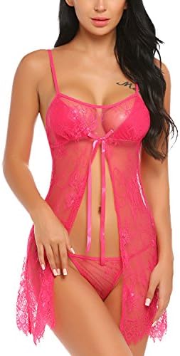 KISSGALS Women Sexy Lingerie Lace Chemise Floral Nightgowns Outfits