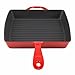Zelancio Cookware Enameled Cast Iron Grill Pan - Square 10 Inch Pan is Perfect for Steak, Grilled Cheese, Panini's and more (Cayenne Red)