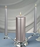Elegant Unity Silver Candle Set of 3 , 1 Pillar 6 Inch Tall and 2 Taper Candles 10 Inch Tall (Holders Is Not Included)