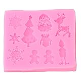 Rurah Christmas Theme Deer Silicone Fondant Mold Snowflake Cake Molds DIY Chocolate Cookie Decorating Tool