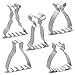 LILIAO Wedding Dress Cookie Cutters Set - 5 Piece - Short Sleeve Wedding Dress, Fish Tail Skirt, Braces Skirt, Strapless V-Neck Dress Sleeveless Dress - Stainless Steel