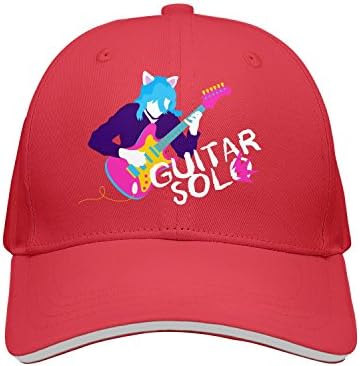 Maloery Rorry Adjustable Hat Cat Playing The Guitar and Singing Hip Hop Baseball Cap for Unisex