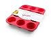 Grazia G-3002 PREMIUM Silicone 12-Cup Muffin Pan, Red