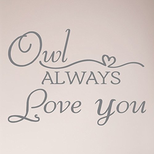 33"x24" Owl Always Love You Heart Cute Wall Decal Sticker Art Mural Home Vinyl Decor Quote Baby Nursery Wall Decal Sticker Art Mural Home Decor Quote
