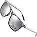 Sunglasses for Men-wearpro Polarized Vintage Men`s Sun Glasses WP1003 (Black/Gun) (Silver)