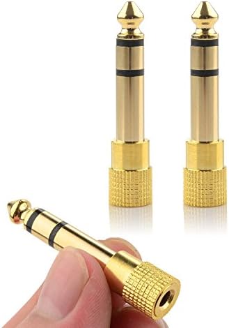 Ksmile® 2Pack Stereo Gold Plated 6.35mm (1/4 inch) to 3.5mm(1/8 inch) Male to Female Stereo Adapter