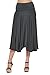 Womens Fold Over Waistband Comfy Midi Skirts with Side Pockets