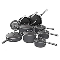 Ninja C39900 Foodi NeverStick Premium 16-Piece Cookware Set, Hard-Anodized, Nonstick, Durable & Oven Safe to 500°F, Slate Grey Ninja C39900 Foodi NeverStick Premium 16-Piece Cookware Set, Hard-Anodized, Nonstick, Durable & Oven Safe to 500°F, Slate Grey