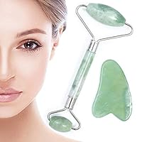 Jade Roller For Face, Gua Sha Scraping Anti Aging Massager Tool for Body, Facial Skin Massager Treatment Therapy by Alicoco