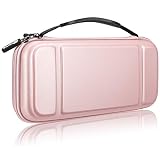 Fintie Carry Case for Nintendo Switch - [Shockproof] Hard Shell Protective Cover Portable Travel Bag w/10 Game Card Slots and Inner Pocket for Nintendo Switch Console Joy-Con & Accessories, Rose Gold