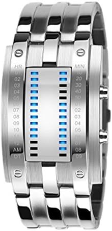 Tungsten Steel Watch Led Students Watch binary Led Watches Big Size - Silver