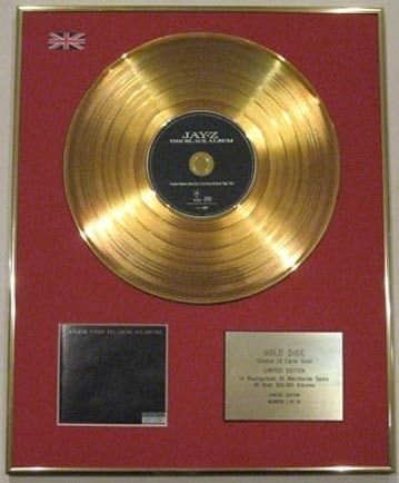 JAY Z - Limited Edition CD 24 Carat Gold Coated Disc - BLACK ALBUM