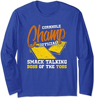 Unisex Cornhole Champ Shirt Champion Smack Talking Boss of The Toss Large Royal Blue