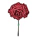Vlovelife Artificial Flowers with Stem, 25pcs Burgundy Real Looking Roses, Fake Rose Flowers with Stem for DIY Wedding Bouquets Centerpieces Arrangements Birthday Baby Shower Home Party Decor