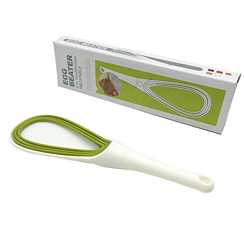 Silicone Whisk 2in1 Foldable Balloon Wire Whisk Rotatable Mixer BPA Free Portable Whisk Milk Egg Beater Mixer Frother For Cooking
