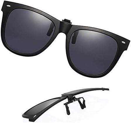 Clip-on Sunglasses Polarized Unisex Anti-Glare Driving Glasses With Flip Up for Prescription Glasses