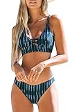 CUPSHE Women's Dream Space Lace Up Bikini Set Beach