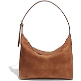 swinsack Suede Hobo Bag For Women,Vintage Shoulder Crossbody Purse,Fause Suede Handbag 2 Adjustable Straps,Lightweight Soft