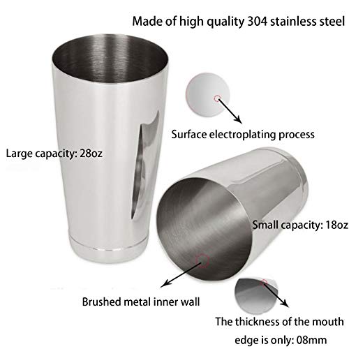 DAPAO Barkeeper Kit 304 Edelstahl Cocktail Shaker, Home Premium Bar Set, Cocktail Shaker Set, Geeignet Für Bar/Zuhause… – Bild 5