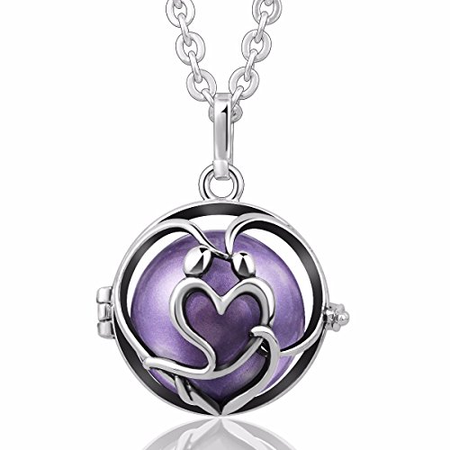 [In Love] Eudora Harmony Bola Angel Caller 20mm Mexico Bell Pregnant Pendant Prayer 30'' inches lavender