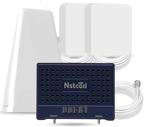 Cell Phone Booster for Home，Up to 8,000 sq ft,Cell Phone Signal Booster with 2 Indoor Antennas Band 66/2/4/5/12/17/13/25 for All Canadian Carriers | Boost 4G Data Signal | ISED Approved
