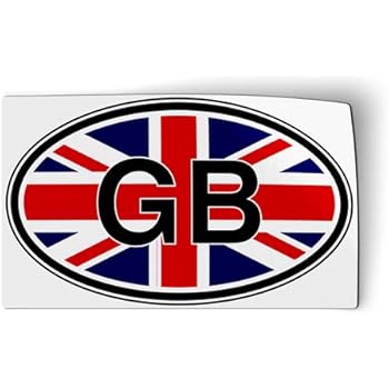 Great Britain Flag Oval Rectangle - Magnet for Car Fridge Locker - 5.5