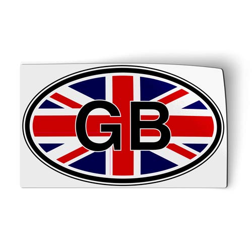 Great Britain Flag Oval Rectangle - Magnet for Car Fridge Locker - 3"