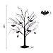 Vanthylit Halloween Tree, 2FT Spooky Black Tree Battery Operated with 24 Purple Lights and 8 Bats, Halloween Decorations Indoor Lighted Table Centerpiece with Timer for Mantel Office Haliday Decor