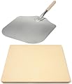 Old Stone Oven Rectangular Pizza Stone WITH Aluminum Pizza Peel