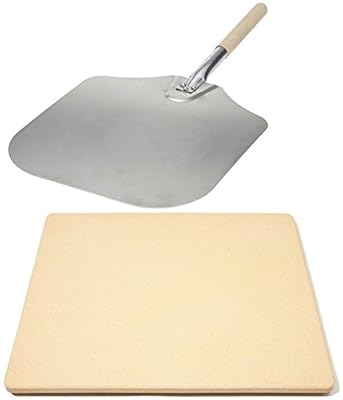 Old Stone Oven Rectangular Pizza Stone WITH Aluminum Pizza Peel