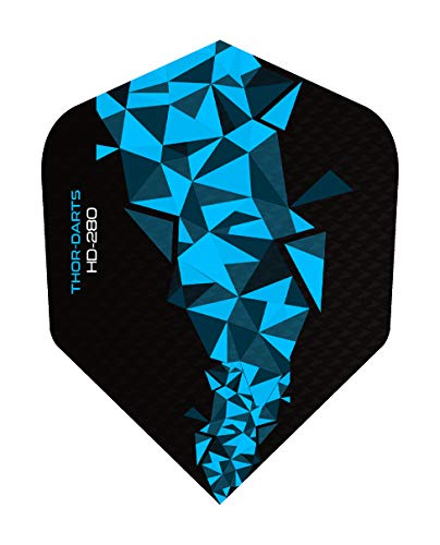 THOR-DARTS 30 pieces (10 set) extra strong darts flights HD-280 blue black 150 micron flights extra long durable standard shape ultra strong blue-black HD150 Plus (F2 blue)