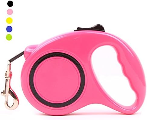 Retractable Nylon Pet Harness Leash walking 16 ft Leash for Small Dogs &amp; cats Maximum Tension Force of 33lbs Tangle Free One Button Break &amp; Lock(16ft, Rose Pink)