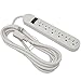Otimo 6-Outlet Power Strip with 10 Foot Power Cord and LED On Power Strip Indicator, White