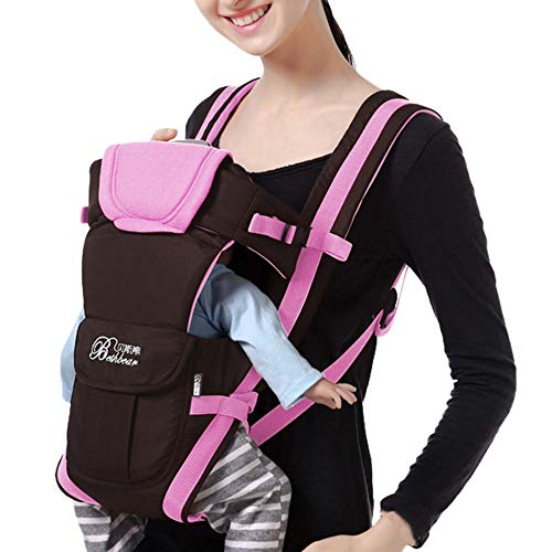 FTXJ Baby Sling, Newborn Baby Boys Girls Carrier Sling Wrap Versatile Backpack Front Back (0-36 Months, Pink)