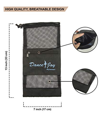 Zenmarkt DanceJoy Pointe Shoe Bag - for Pointe, Ballet, Dance or Small Accessories (Black)