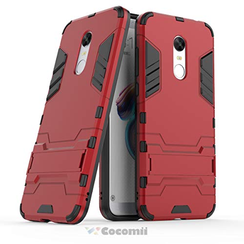 Cocomii Iron Man Armor Xiaomi Redmi Note 5/Redmi 5 Plus Case New [Heavy Duty] Premium Tactical Grip Kickstand Shockproof Bumper [Military Defender] Full Body Cover for Xiaomi Redmi Note 5 (I.Red)