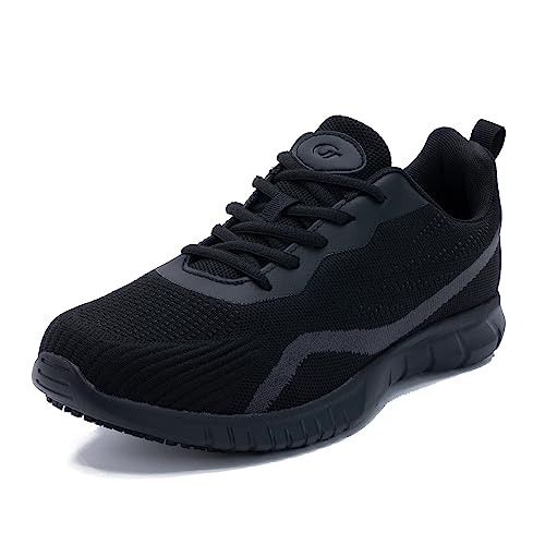 FefiYo Men's Non Slip Work Shoes Food Service Restaurant Resistant