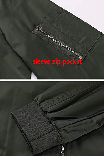 TACVASEN Herren Leichte Bomber Blouson Bomberjacke Sommer Übergangsjacke Fliegerjacken Freizeit mit Taschen – Bild 5