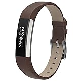 For Fitbit Alta HR and Alta, Snowcinda Accessories Leather Bands for Fitbit Alta HR and Alta, Watch Band Style, Dark Brown