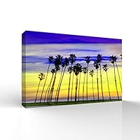 Canvas Wall Art The Palms Under The Sunset Canvas Prints Home Artwork Decoration for Living Room,Bedroom - 12x18 inches