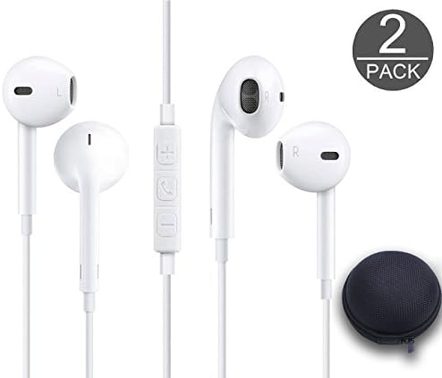 KZ Electronics Wired 3.5MM Snow White Earphone/Earbuds/Headphones +1 Carry Case w/ Remote and Mic for work talk play workout gym smartphones Tablets (White)