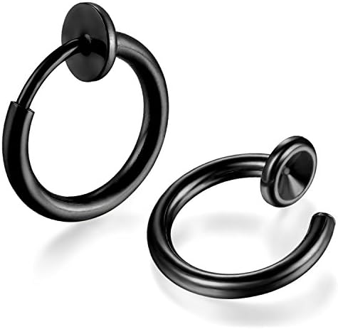 JewelryWe Jewellery Ear Clips Nose Piercing Clip on Fake Hoops